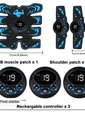 Electronic Muscle Stimulator Pad Set - Black & Blue